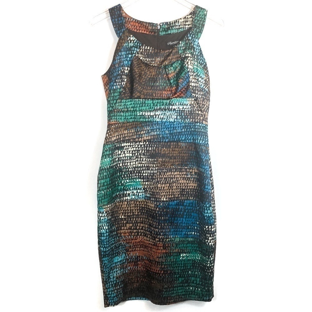 Signature by Sangria‎ Multicolored Sleeveless Dress Size 8